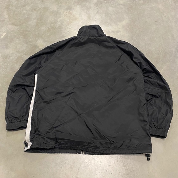 Adidas Team Mens Black White Full Zip Windbreaker Jacket Large RN88387 CA00411 - Picture 3 of 3